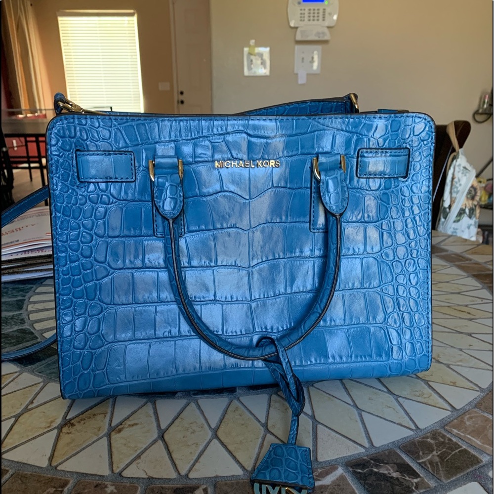 Michael Kors Blue Crocodile Handbag